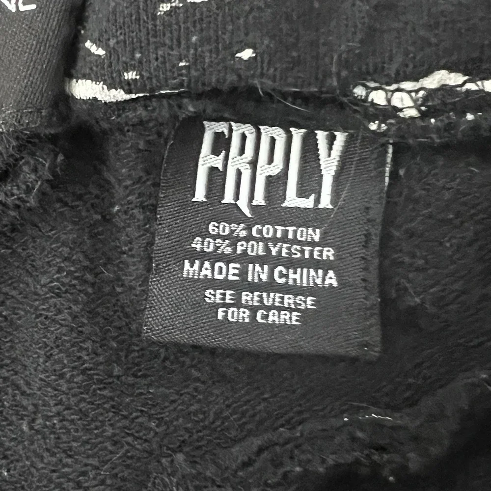 FRPLY Black Gray L Graphic All Over Print pants joggers Streetwear Skater Y2K‎ - Picture 5 of 10